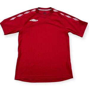 Umbro Training Football Jersey Men's Large Red Short Sleeve Soccer‎ Shirt